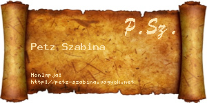 Petz Szabina névjegykártya