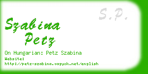 szabina petz business card
